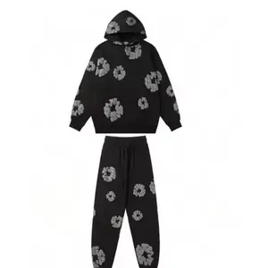 (USED) Denim Tears Cotton Wreath Sweatsuit "Black" (FULL SET)