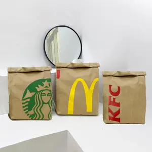 Tiktok Hot Funny Mcdonald'S Backpack Canvas Shoulder Bag for Women Men Backpack Large Capacity Bag