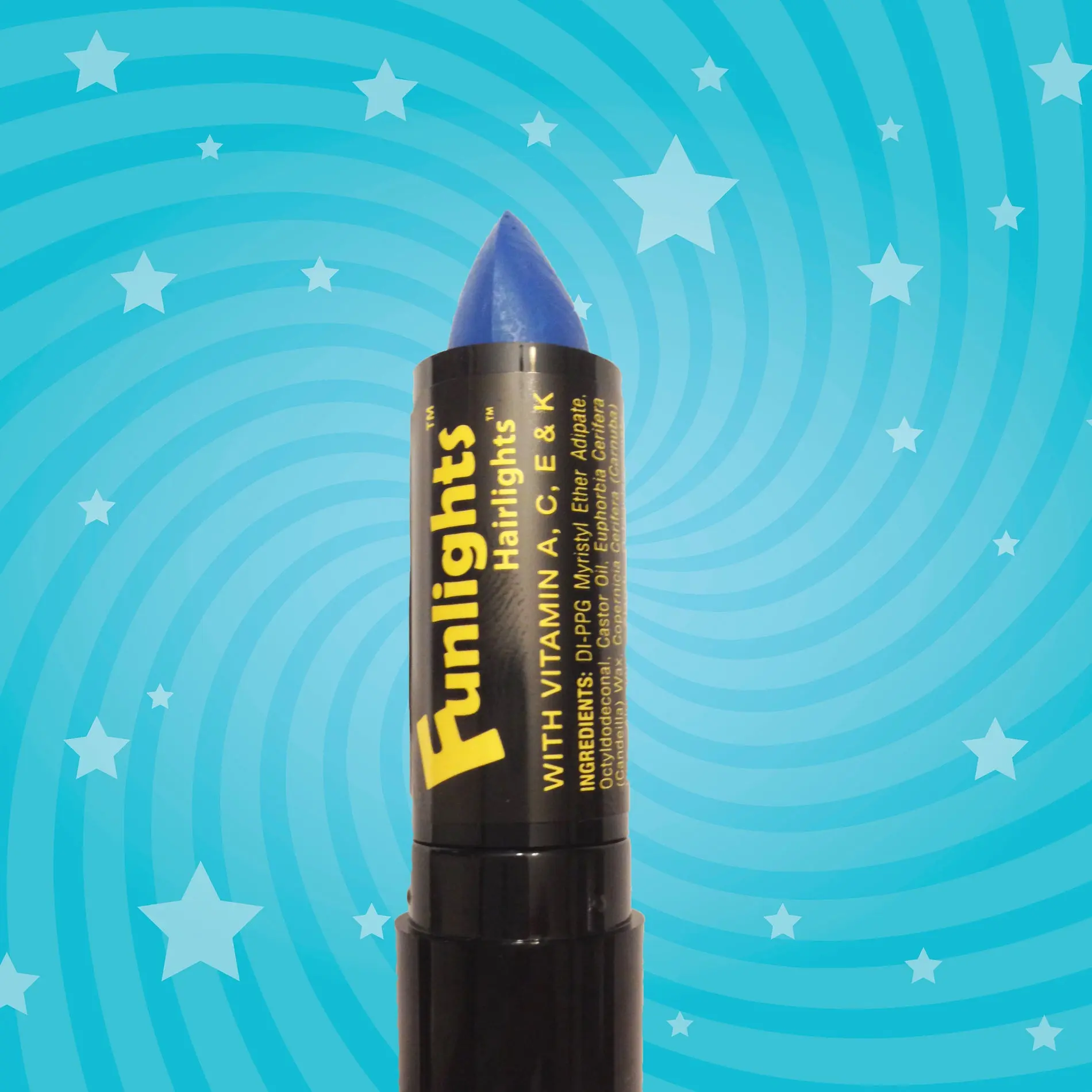 Blue Sparkle Funlights® Hairlights™ Color Stick with Gold Sparkle