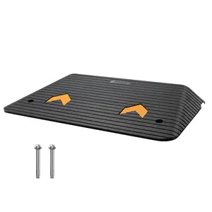 VEVOR Upgraded Rubber Threshold Ramp, TikTokShopBlackFriday, 3.5" Rise Door Ramp with 1 Channel, Natural Rubber Car Ramp with Non-Slip Textured Surface, 33069 lbs Load Capacity Curb Ramp for Wheelchair and Scooter