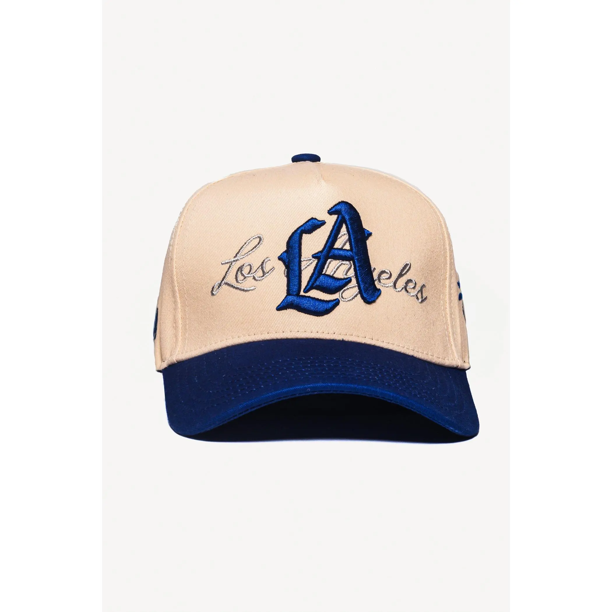 LA Logo A-Frame Snapback | Natural & Royal Blue