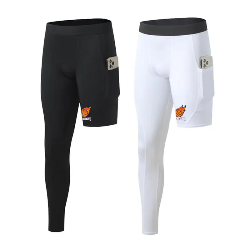 ELARIONITH Men's Summer Sporty Compression Shorts - Quick-Drying, Breathable Bottoms with Asymmetric Pockets, Ideal for Gym, Outdoor Activities, Sporty Sports Shorts