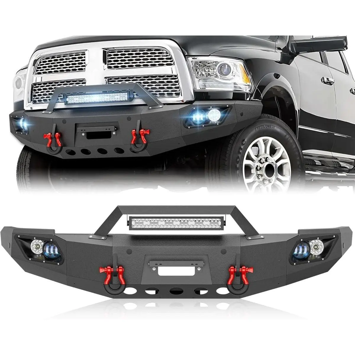 YZONA Front Bumper - Automotive Parts for 2010-2018 Dodge Ram 2500, 3500, Auto Parts Accessories, Car Exterior Accessory