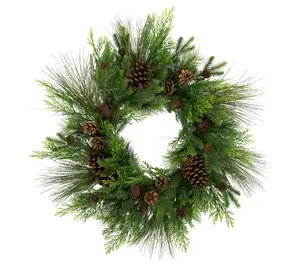 Northlight Pinecones and Jingle Bells Christmas Wreath 26"