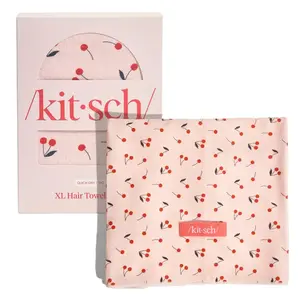Cherry Print XL Hair Towel Wrap, Quick Dry