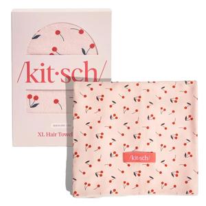 Cherry Print XL Hair Towel Wrap, Quick Dry