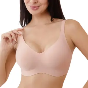 Rosyclo Women's Wireless Deep V Bra with Underwire Support & Adjustable Straps for Comfortable Everyday Wear and Sports Activities in Plus Sizes