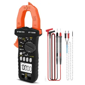 BT-7200B TRMS 6000 Counts Clamp Multimeter, Clamp-on Ammeter for AC/DC Voltage Resistance Capacitor Frequency Continuity Temperature NCV
