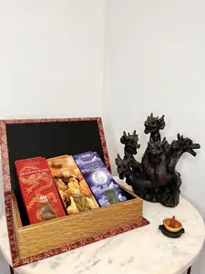 Hosley 120-Pack Assorted Incense Cones Gift Set in Red Storage Book Box