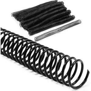 Black Spiral Binding Coils, Plastic Spines For 160 Sheets (12 in, 20mm, 4:1 Pitch, 50 Pack)