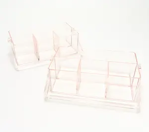 c e ll a Set of 2 Clear Caddies with Dividers c e ll a Set of 2 Clear Caddies with Dividers