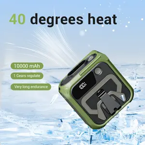 Portable Waist Clip Fan, Wearable Belt Personal Fan with 100 Levels Speeds,  10000mAh Rechargeable- 100-speed adjustment-Working LED Power Display for Outdoor Jobsite Farm-Traveling Camping