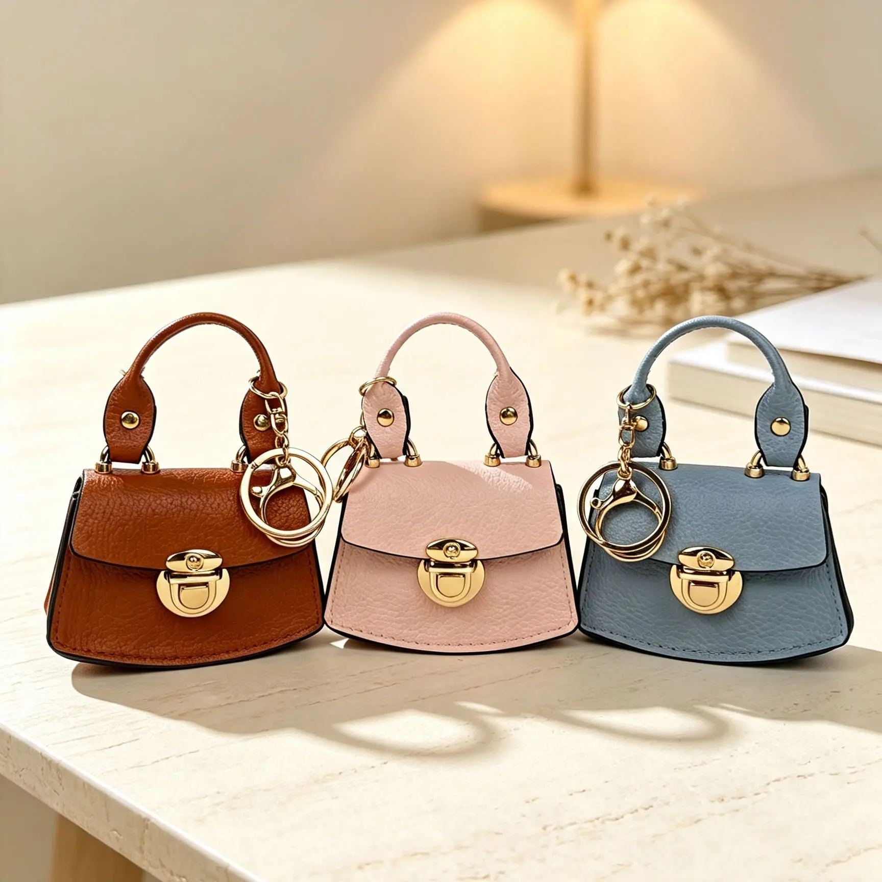 Mini Fan Bag Pendant Keychain - High Quality Leather with Colorful Strap, Cute Car Keychain & Bag Charm Accessory, Perfect Halloween Gift Choice for Friends and Family.