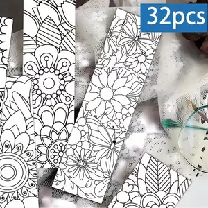 32 Piece Mandala Bookmark Set, Love Books Gift Bookmarks, Floral Coloring Bookmarks, Unique Abstract DIY Page Markers