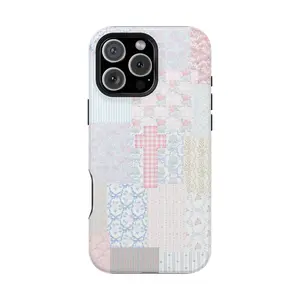 Christian Patchwork Phone Case – Pastel Cottagecore Cross Design |           Vintage Quilt Aesthetic for iPhone Samsung |           Faith-Based Soft Girl Gift |           Cover for IPhone 16 15 14 13 12 SE Max Pro Samsung galaxy, Gi Compatible with Samsun