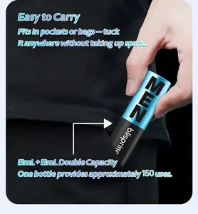 Blispring Men’s Breath Spray，stylish, compact, powerful odor eliminator, enriched with probiotics & hyaluronic acid, EVERCOOL patented cooling lasts 2 hours, dual flavors (Mint + Lemon), 8mL+8mL pack, 200 sprays total, travel, date & meeting essential