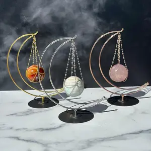 Crescent Moon Metal Sphere Holder - 3 Color Options!