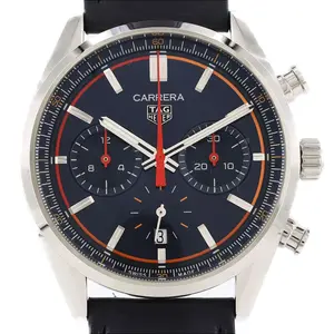 Pre-owned tag heuer Stainless Small Leather Goods Carrera Chronograph Steel Chronograph