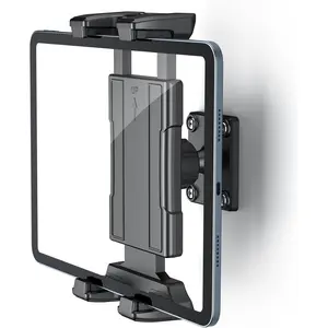 Universal Tablet Wall Mount Holder for 4.7-13 inch Tablet Smartphone eReader, 360° Adjustment Compatible with iPad, iPhone, Kindle Fire HD, Galaxy Tab, Switch, Drilled Screw Mounting