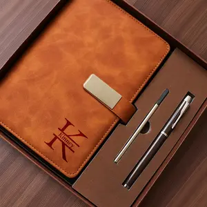 High-End Custom A5 Notebook Set with PU Vintage Cover & Engraving Pen Ideal for Back-to-School Halloween Thanksgiving Christmas Gifts