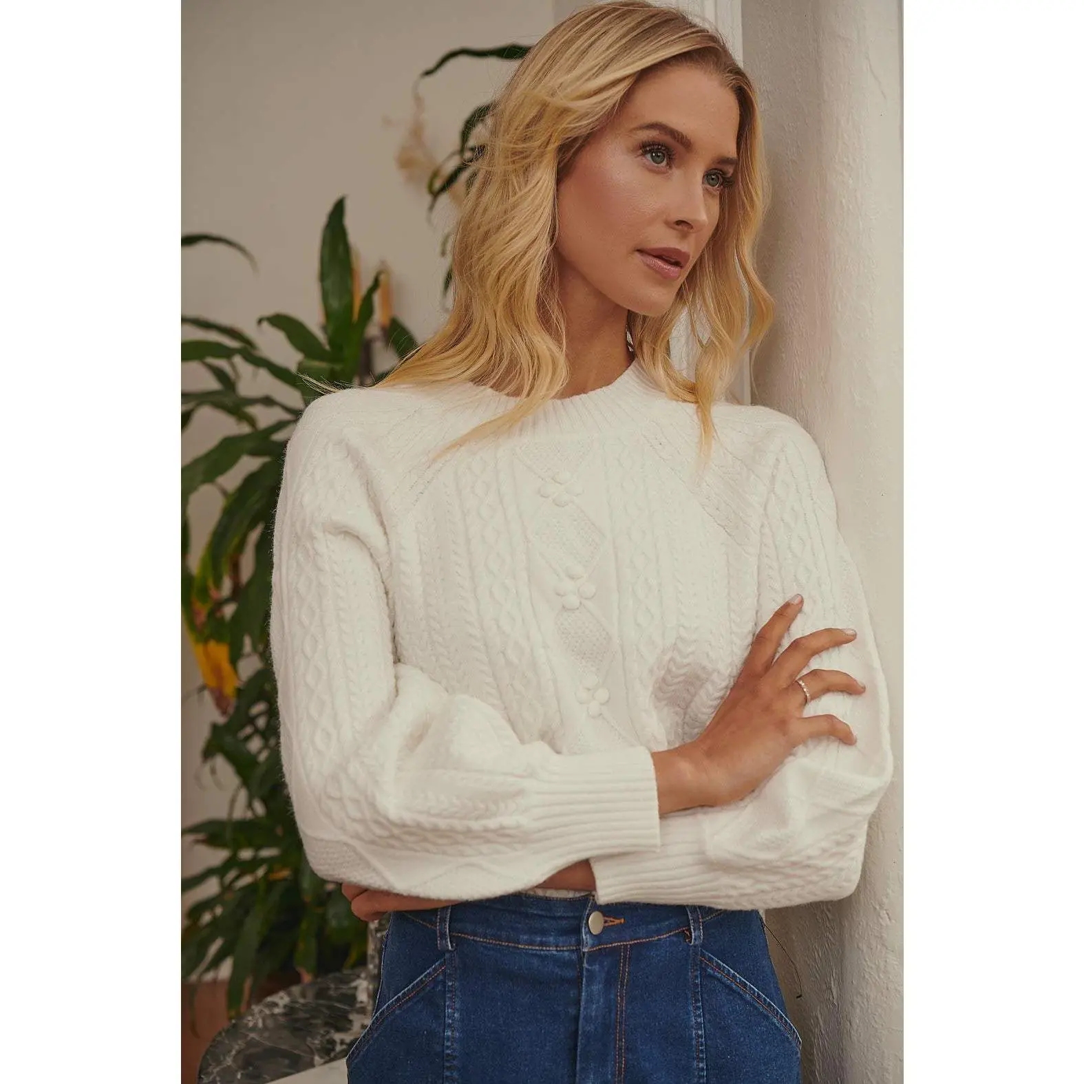 Halifax Puff Sleeve Knit Sweater