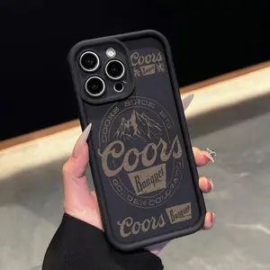 Vintage COORS Letter Pattern Phone Case, Decorative Phone Protector Cover, Phone Accessories Compatible with iPhone X XS 11 12 13 14 15 16 and other series of mobile phone cases, can be given as holiday gifts for women, men and women Black Protective