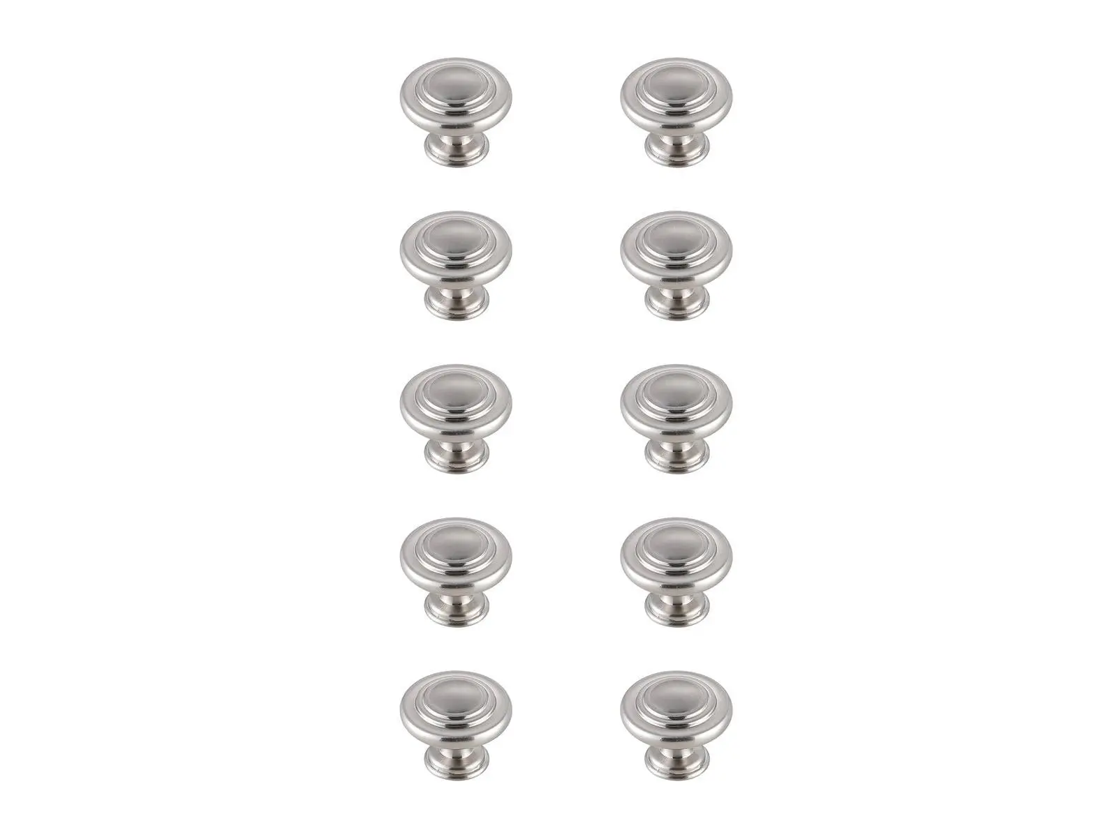 212 MAIN Brushed Nickel Minu Mushroom Knob, 1.3 in. Dia., KB2006-NK-10PK Multipack, 10-Pack, Modern Elegant Decor Door Hardware, Brush Nickel