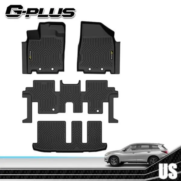 G-PLUS TPE Floor Mats & Cargo Liner, Floor Mats for Car, Front Seat Non-Slip Auto Interior Accessories for 2014-2020 Nissan Pathfinder Infiniti QX60, All-Weather Waterproof TPE Rubber Liner, Front Seat Non-Slip Mats