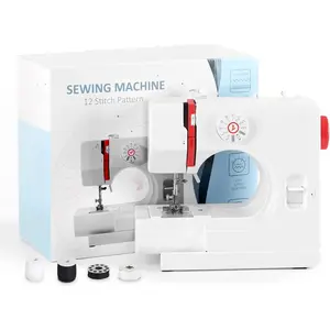 Sewing Machine for Beginners Mini Sewing Machine with 12 Built-In Stitches Handheld Sewing Machine for Kids, Adjustable Speed & Great for Beginners, Red