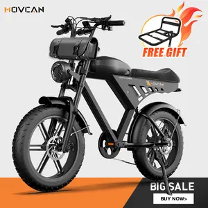 【SummerVibes】Movcan V30/v30Max Electric Bike for Adults  1500W/2000W Motor 20" Fat Tire Ebike, 28/32MPH，70-120 Miles,48V 15.6AH Dual Battery Hydraulic Disc Brake Electric Motorcycle Bike Full Suspension