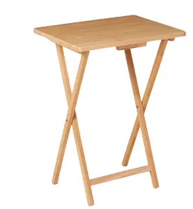 Indoor Single Folding TV Tray Table Natural L 19 x W 15 x H 26 inches.