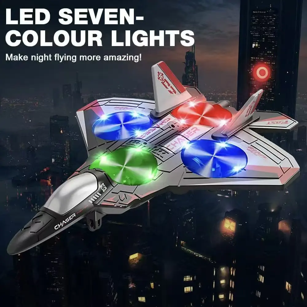 Kids RC Flying Fighter Jet Toy, Durable EVA Foam RC Plane with Multiple Flight Modes, Adjustable Speed & Cool Stunt Rotation, Rechargeable Battery, Ideal Gift for Summer Camp & Backyard Play