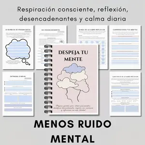 Spanish Language Mindfulness Journal, Reduce Mental Exhaustion, Alleviate Overthinking, Guided Practice for Inner Peace and Clarity