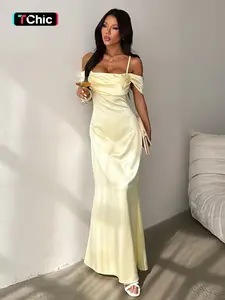 Women's Satin Backless Strapless Dress, Chic Plain Slim Fit Design, All Season Wearable, Perfect for Casual & Formal Occasions