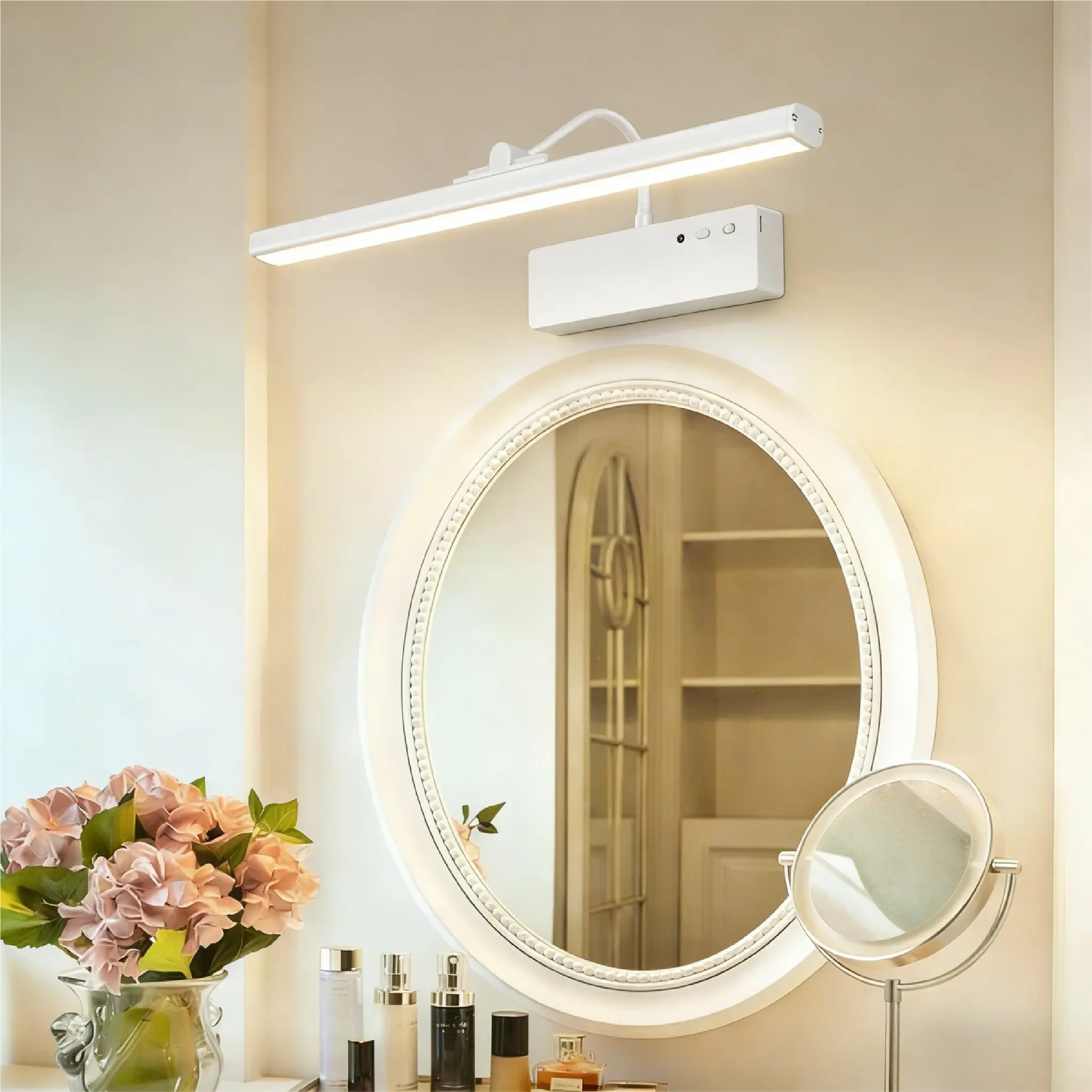 Wireless Rechargeable LED Picture Light - 3 Color Temp, 5 Brightness Levels, Flexible Gooseneck, 5400mAh Batteries, Remote-Operated USB Wall Sconce for Frames, Picture Frames, Bookshelves, Decorative Lights Use