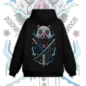 Inosuke Hashibira with his sword Dual Serrated Nichirin Katanas shirt, Demon Slayer t-shirt, Anime sweatshirt hoodie, Anime lover t-shirt