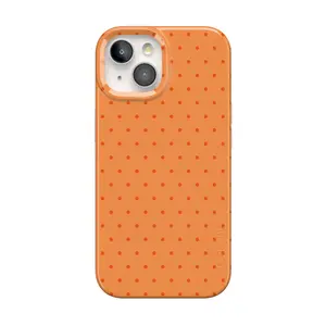 Casely iPhone 15 Case | On the Dot | Orange Polka Dot | Compatible with MagSafe | Classic Ultra Thin Design