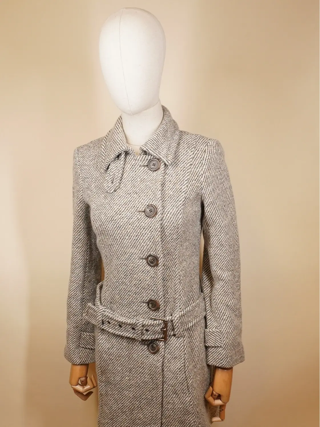BURBERRY - London Belted Tweed Coat