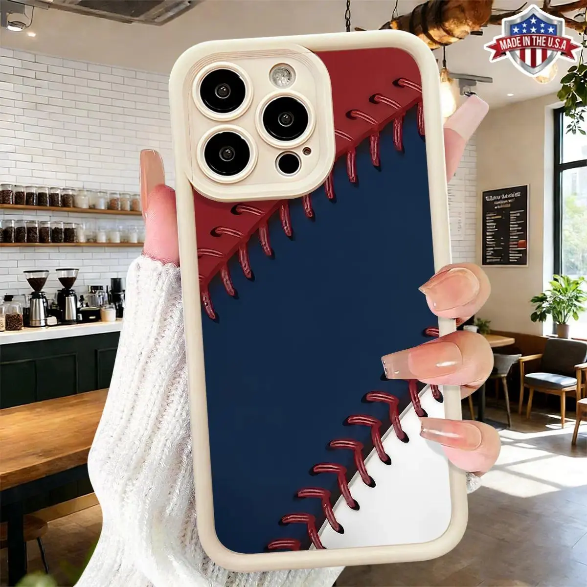 Cool Baseball Stitch Pattern Aesthetic Case,phone Case Suitable for Iphone 11/12/13/14/15/16/17 Pro Promax Plus Air and Samsung S22/S23/S24/S25 Plus Ultra Fe,Slim Lightweight Shockproof Anti Drop Protective Durable TPU Cover, Accessories, Smartphone