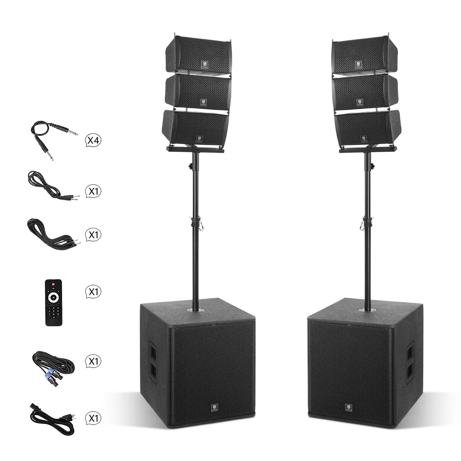 PRORECK CLUB 8000 Portable Bluetooth PA Speaker System with Dual 18-Inch Subwoofers, DJ Karaoke Line Array Speakers, USB/SD Playback, Remote Control
