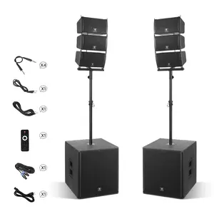 PRORECK CLUB 8000 Portable Bluetooth PA Speaker System with Dual 18-Inch Subwoofers, DJ Karaoke Line Array Speakers, USB/SD Playback, Remote Control
