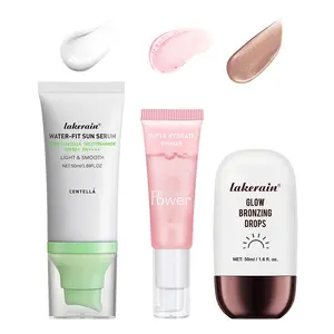 Moisturizing Makeup Primer & Sunscreen & Bronzing Serum, 3 Counts/set Long Lasting Facial Makeup Product, Face Makeup Product for Women & Girls