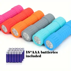 6pcs Mini LED Flashlight, Compact Handheld Torch, Battery Powered Flashlight, Handheld Outdoor Torch, Assorted Colors, For Camping Hiking Outdoor (Batteries Included)