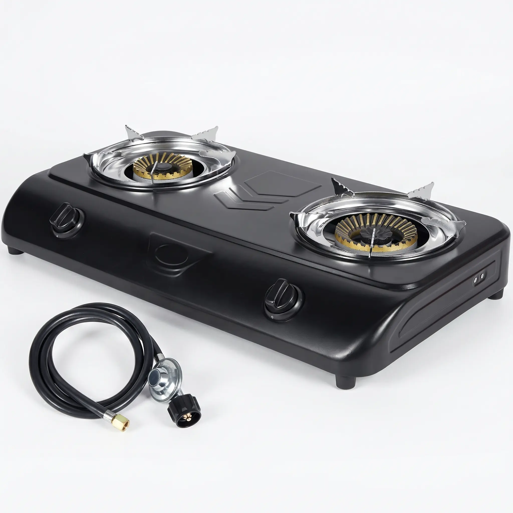 Bestfire Portable 2-Burner Camping Stove - 21,000 BTU Propane Gas Stove with Auto Ignition, Anti-Slip Knobs, Rust-Resistant Steel for RV, Tailgating, Gas Burner Stove