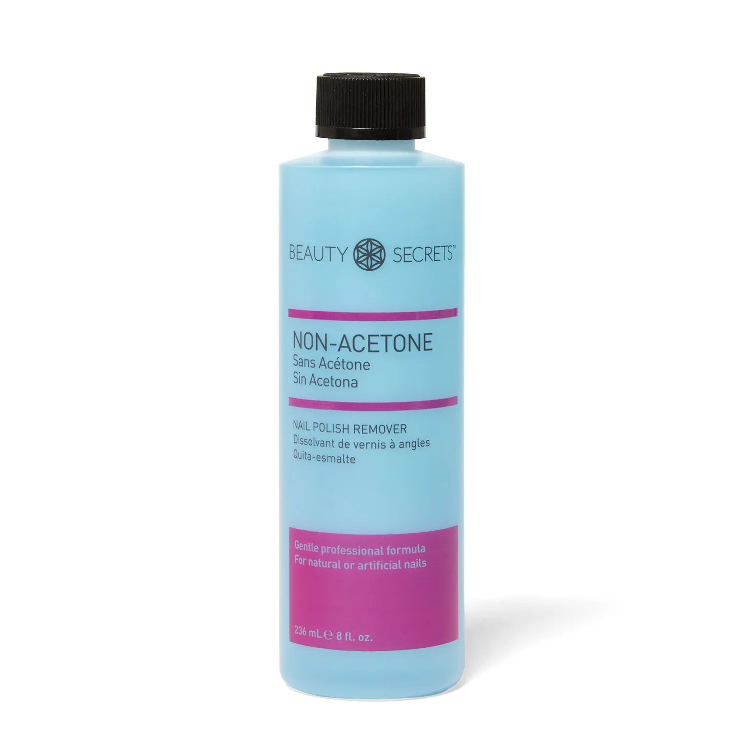 Beauty Secrets NonAcetone Nail Polish Remover, Fast Acting, Gentle on Natual Nails, Professional Formula, 8 Fl Oz