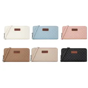 Wrangler Large Quilted Wallet for Women with Detachable Wristlet & RFID Lining - Stylish & Practical Zipper Purse with Coin Pocket