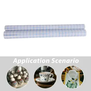 Transparent Vinyl Transfer Paper Pet Adhesive Grid, 12in X 4.92 Ft, Precise Alignment, Multi-Purpose Self-Adhesive for Stickers, Signs, Windows