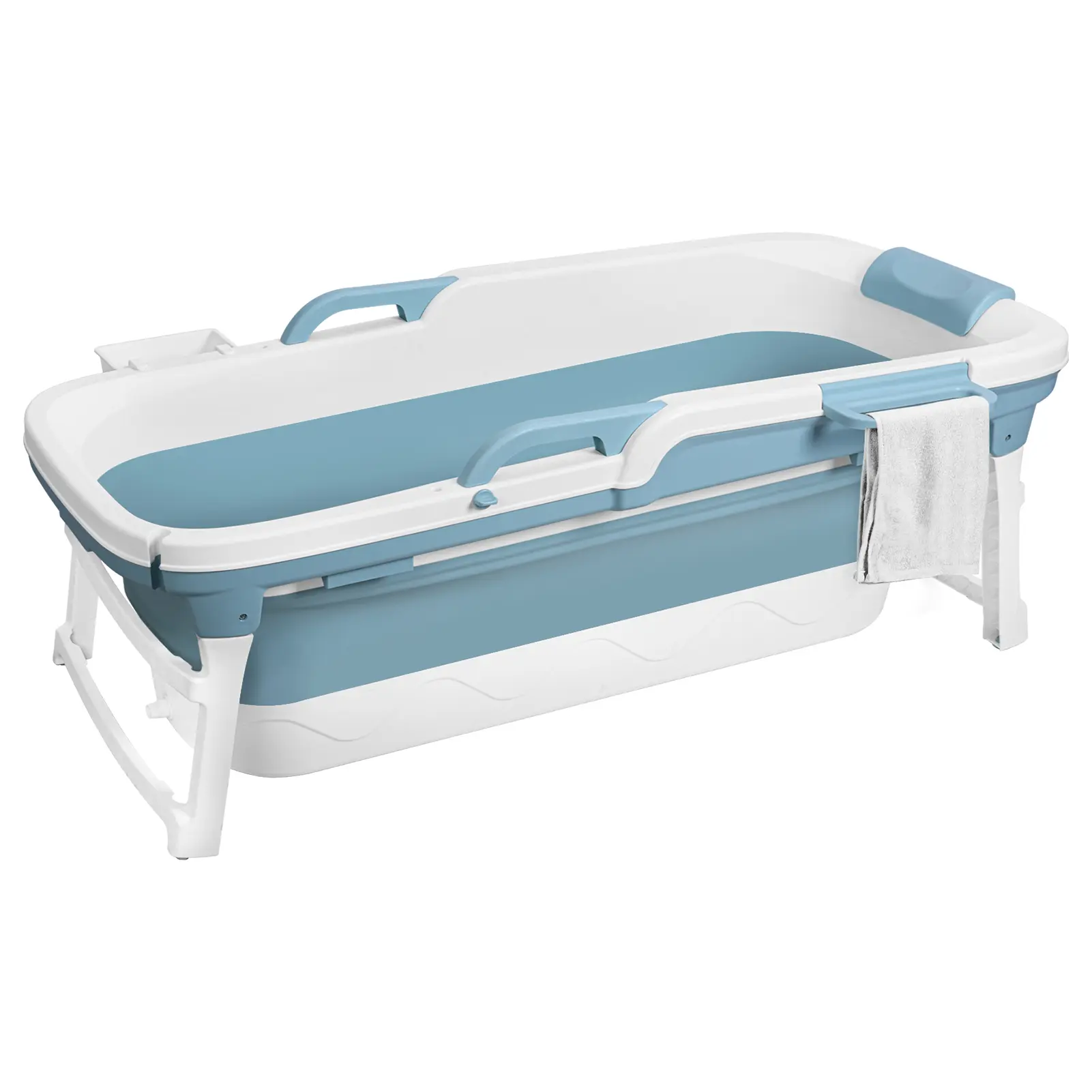 51/55 inch Foldable Bathtub, Portable Bathtub for Adult Kids, Large Collapsible Tub with Handle, Freestanding Surround Collapsible Bathtub, No Lid, Hot Bath, Ice Bath