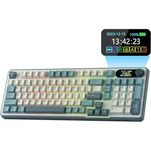 S98 Mechanical Keyboard w/ Display & Knob, Top Mount 96%  Mechanical Keyboard BT/2.4G/USB-C, Hot Swappable, Software Support, Creamy Sounding, 98