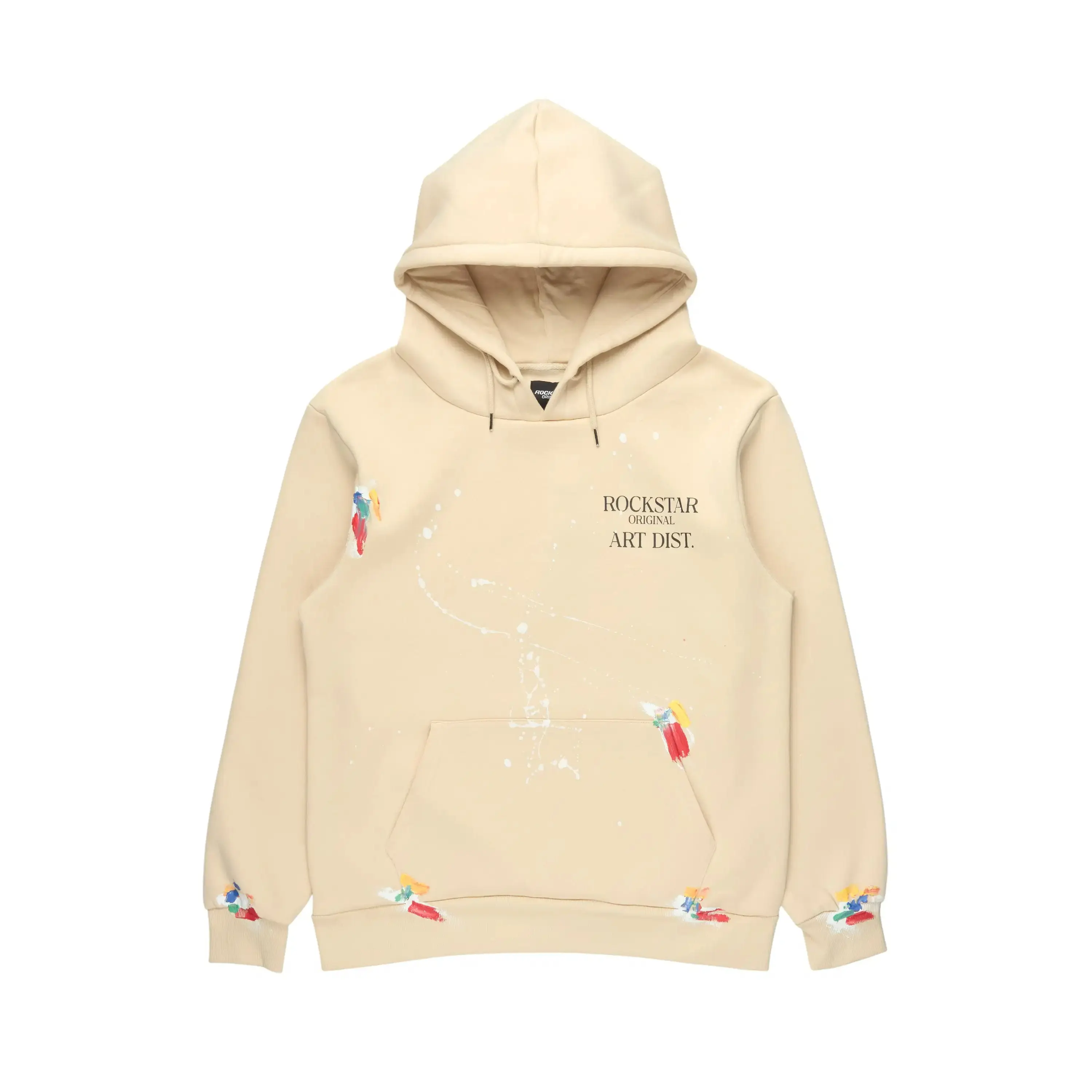 Rockstar Art Dist. Beige Graphic Relaxed Hoodie